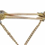 Ladies 14k Yellow Gold Bird Pin w/ 2 Charms