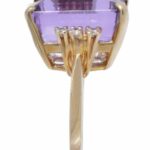 Ladies 14K Yellow Gold Diamond 
Amethyst Ring 6.25