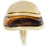 Ladies 14K Yellow Gold Tiger Eye Ring Size 5