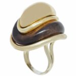 Ladies 14K Yellow Gold Tiger Eye Ring Size 5