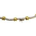 Ladies 18K Yellow Gold 
White Gold Necklace w/ 3.52 ct Pave Diamonds 18 in