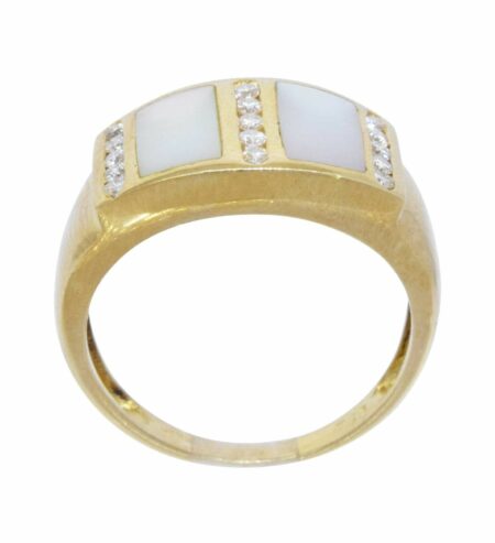 Ladies 18K Yellow Gold MOP and Diamond "Denior" Ring