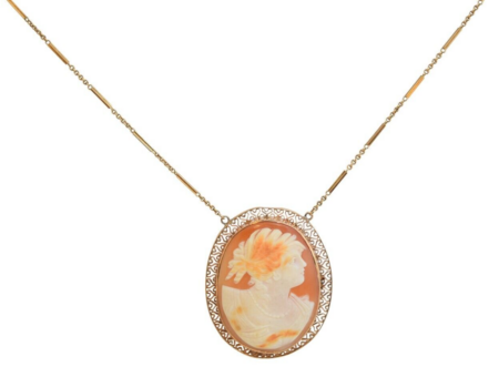 Ladies Cameo Necklace 14k 
10K Yellow Gold