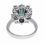 Ladies Diamond 
Emerald Ring 18k White Gold Size 6.5