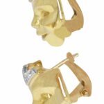 Ladies Diamond Mask Earrings in 18k Yellow Gold