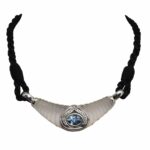 Ladies Necklace 14k White Gold Diamond 
Topaz