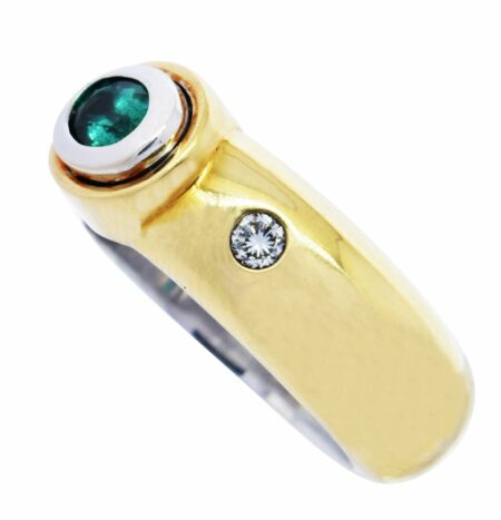 Ladies Ring 18k Two Tone Gold & Diamond