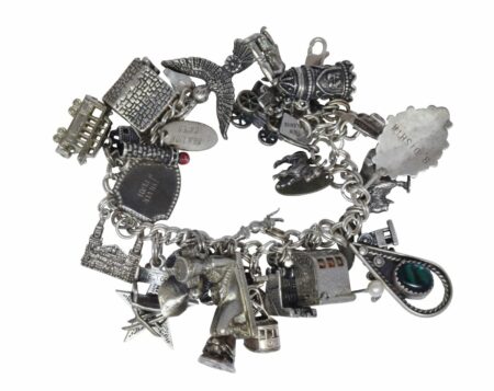 Ladies Silver Charm Bracelet 23 Different Charms