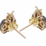 Ladybug Earrings Diamond 
18k Yellow Gold