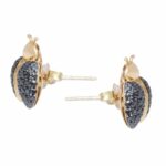 Ladybug Earrings Diamond 
18k Yellow Gold