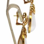 Mabe Pearl 
Diamond 18k Yellow Gold Pear Shape Dangle Earrings