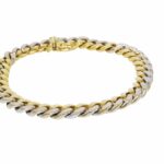 Mayors 8mm Solid Cuban Link Bracelet in 18k Yellow 
White Gold 8"