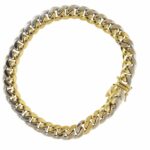 Mayors 8mm Solid Cuban Link Bracelet in 18k Yellow 
White Gold 8"