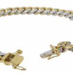 Mayors 8mm Solid Cuban Link Bracelet in 18k Yellow 
White Gold 8"