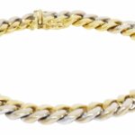 Mayors 8mm Solid Cuban Link Bracelet in 18k Yellow 
White Gold 8"