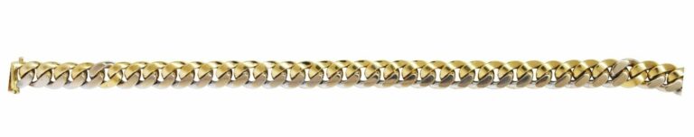 Mayors 8mm Solid Cuban Link Bracelet in 18k Yellow 
White Gold 8"