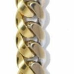 Mayors 8mm Solid Cuban Link Bracelet in 18k Yellow 
White Gold 8"