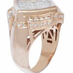 Mens 14k Rose Gold Ring Princes Cut Invisible Set 3.59 CT. Diamond Size 11 US