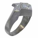 Mens Abstract Ring 14k White Gold 
Diamond 9.75