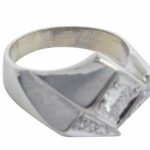 Mens Abstract Ring 14k White Gold 
Diamond 9.75