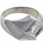 Mens Abstract Ring 14k White Gold 
Diamond 9.75