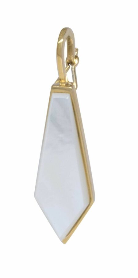 Mother of Pearl Sword Shape Slide Pendant 14k Yellow Gold