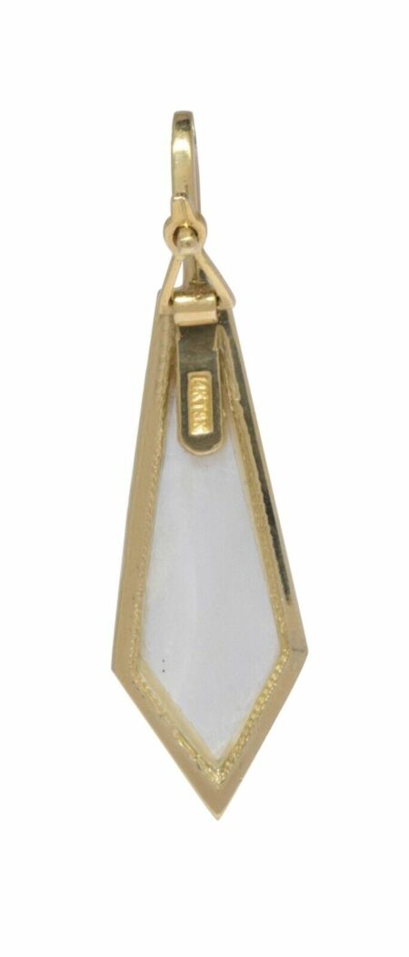 Mother of Pearl Sword Shape Slide Pendant 14k Yellow Gold