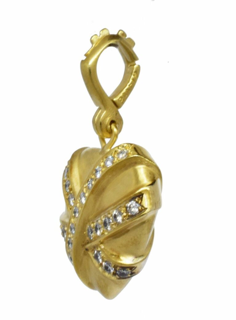 Raafiy 1.00 Ct Diamond 
14k Yellow Gold Puffed Ribbon Heart Pendant