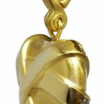 Raafiy 1.00 Ct Diamond 
14k Yellow Gold Puffed Ribbon Heart Pendant