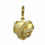 Raafiy 1.00 Ct Diamond 
14k Yellow Gold Puffed Ribbon Heart Pendant