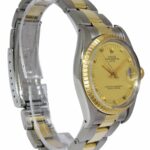 Rolex Date 14k Yellow Gold/Steel Champagne Dial Mens 34mm Vintage Watch 1505