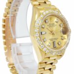 Rolex Datejust 18k Yellow Gold Champagne Diamond Ladies Watch L 69178