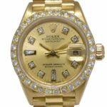 Rolex Datejust 18k Yellow Gold Champagne Diamond Ladies Watch L 69178