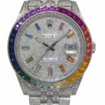 Rolex Datejust 41 Steel Rainbow Diamond Iced Out Jubilee Watch +Card '22 126300