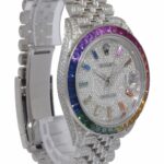 Rolex Datejust 41 Steel Rainbow Diamond Iced Out Jubilee Watch +Card '22 126300