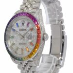 Rolex Datejust 41 Steel Rainbow Diamond Iced Out Jubilee Watch +Card '22 126300