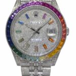 Rolex Datejust 41 Steel Rainbow Diamond Iced Out Jubilee Watch +Card '22 126300