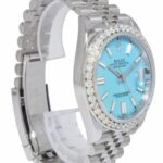 Rolex Datejust 41 Steel Turquoise Dial 3.30ct Diamond Bezel Jubilee Watch 126334