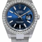 Rolex Datejust II Steel Blue Dial 
Diamond Bezel 41mm Watch +Card '15 116300