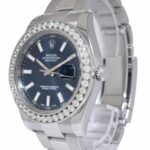 Rolex Datejust II Steel Blue Dial 
Diamond Bezel 41mm Watch +Card '15 116300