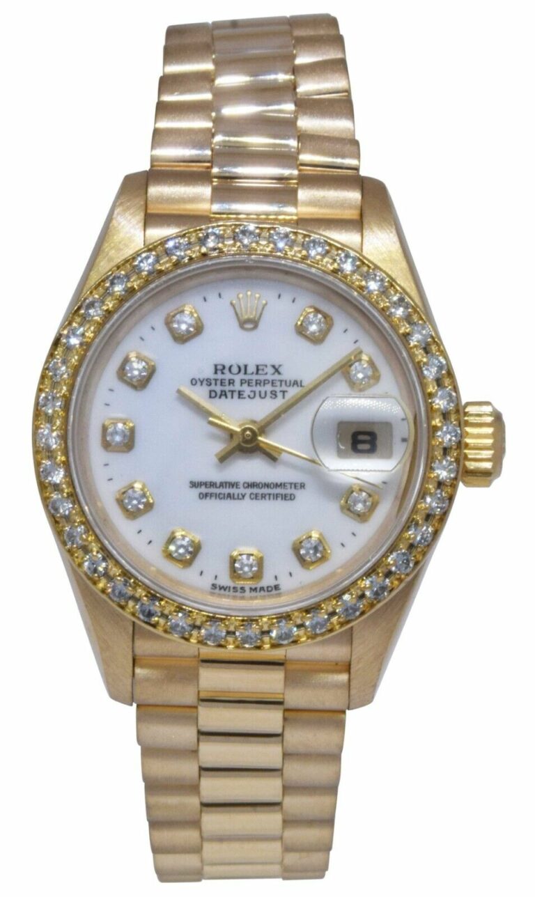 Rolex Datejust President 18k Yellow Gold Diamond Dial/Bezel 26mm Watch T 69178