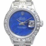 Rolex Datejust President Platinum Diamond Lapis Lazuli Dial 26mm Watch 79166