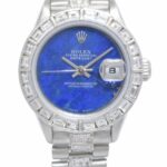 Rolex Datejust President Platinum Diamond Lapis Lazuli Dial 26mm Watch 79166