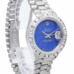 Rolex Datejust President Platinum Diamond Lapis Lazuli Dial 26mm Watch 79166