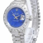 Rolex Datejust President Platinum Diamond Lapis Lazuli Dial 26mm Watch 79166