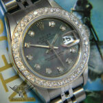 Rolex Datejust Steel Black MOP Diamond Dial/Bezel Ladies 26mm Watch 79160