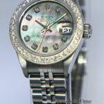 Rolex Datejust Steel Black MOP Diamond Dial/Bezel Ladies 26mm Watch 79160