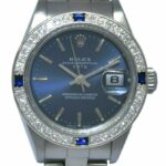 Rolex Datejust Steel Blue Dial Diamond/Sapphire Bezel Ladies 26mm Watch P 79160