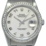 Rolex Datejust Steel Diamond Bezel Silver Jubilee Dial 36mm Watch U 16200