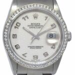 Rolex Datejust Steel Diamond Bezel Silver Jubilee Dial 36mm Watch U 16200